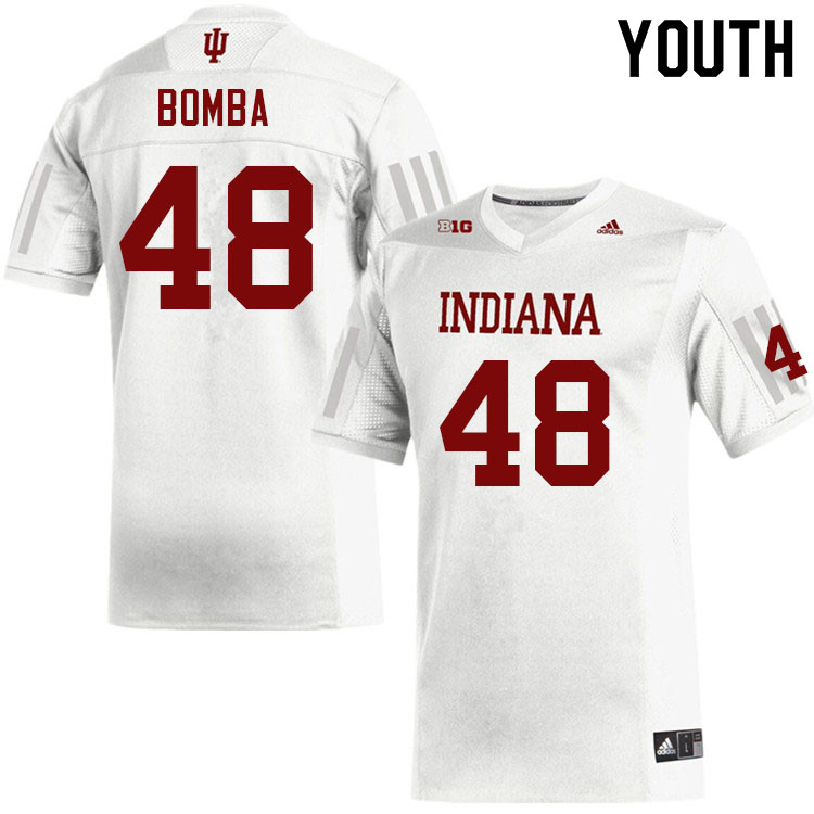 Youth #48 James Bomba Layne Indiana Hoosiers College Football Jerseys Sale-White